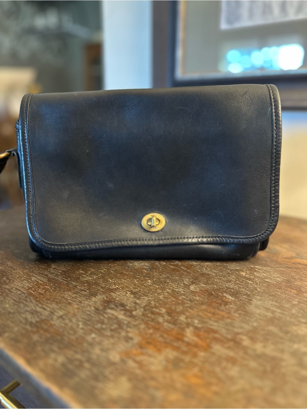 Coach Navy pocket purse Turnlock Shoulder Bag